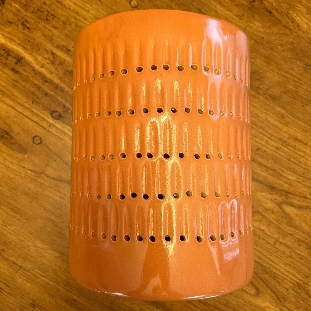 Vintage Southwest Style Glazed Ceramic Wall Sconce in Terracotta